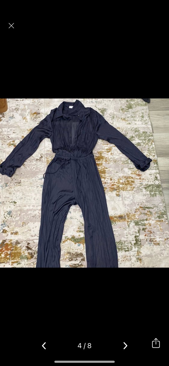 Kadın Gri Uzun Kollu Pilili Tulum - Görsel 3