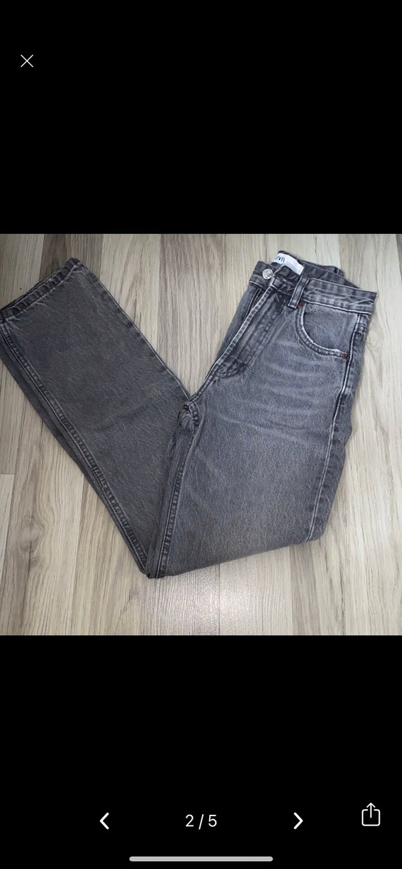 Gri Regular Fit Kadın Denim Pantolon - Görsel 2