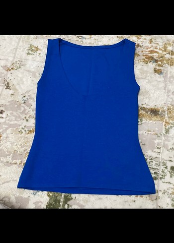 Zara Lacivert Sırt Açık bluz - Görsel 3