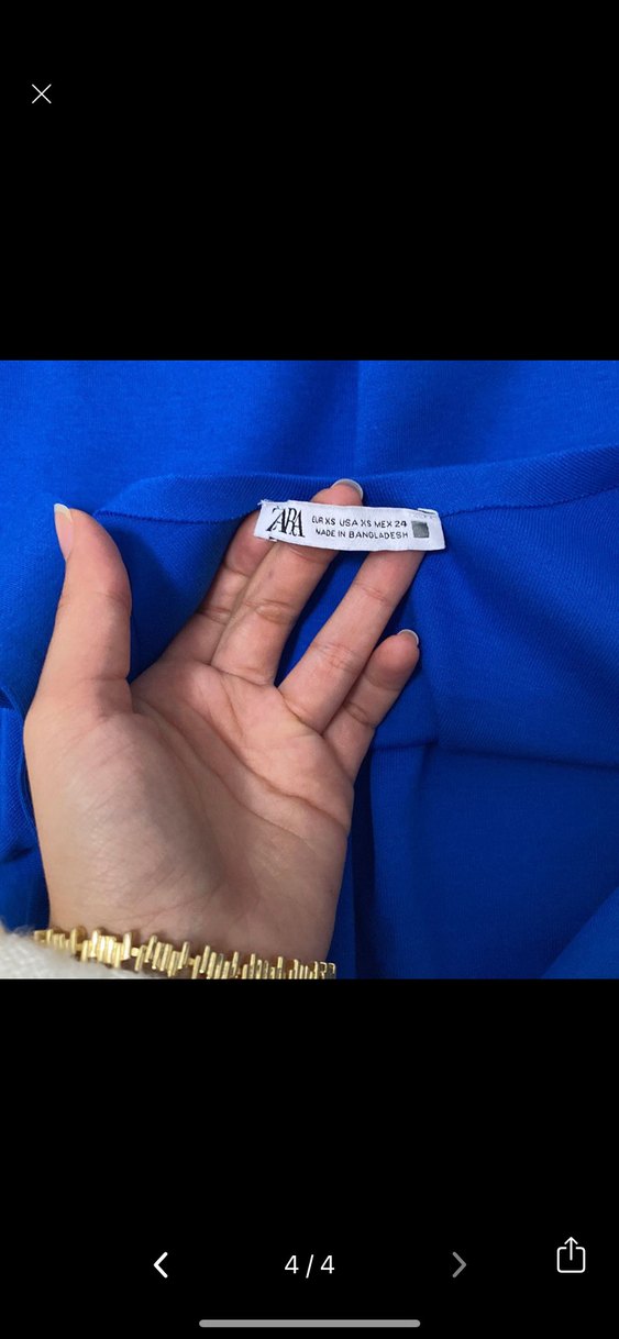 Zara Lacivert Sırt Açık bluz - Görsel 4