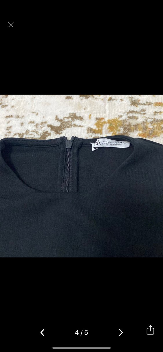 Siyah Kolsuz Kadın  bluz - Görsel 4