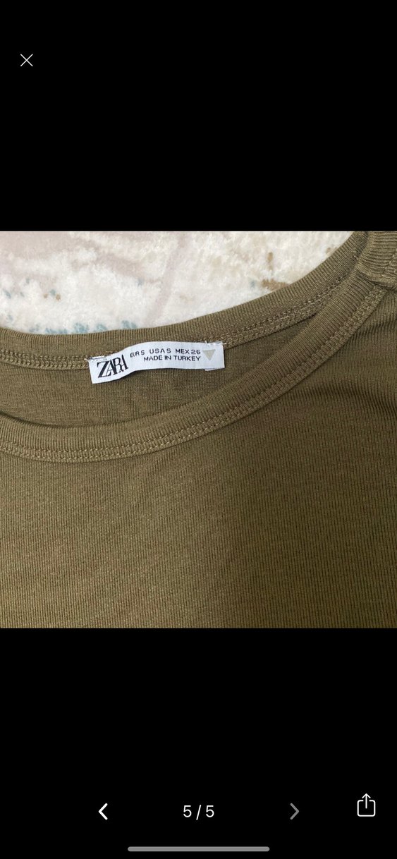 Kadın Haki ve Mavi Kısa Kollu Tişört - Görsel 5