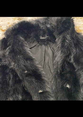 Siyah kürk Detaylı Kadın Kaban - Görsel 3