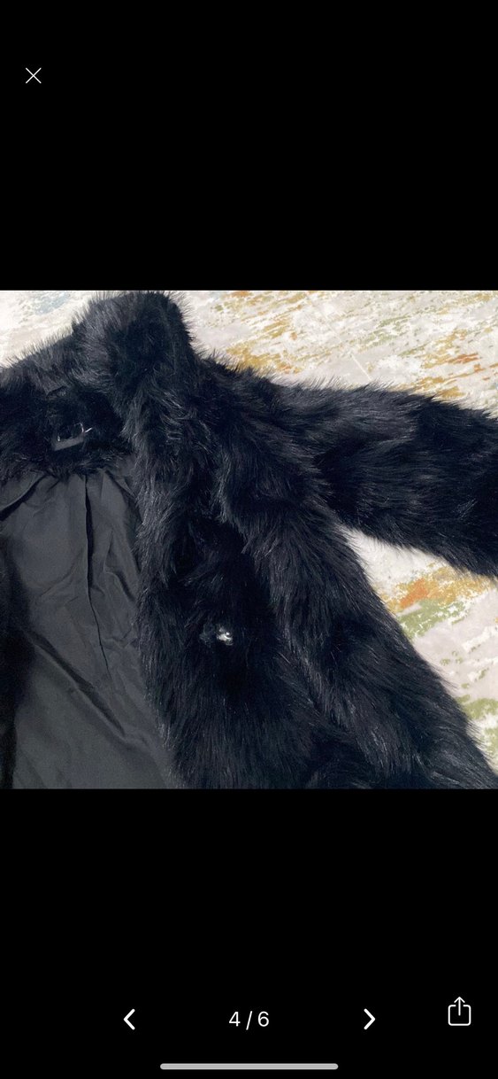 Siyah kürk Detaylı Kadın Kaban - Görsel 4