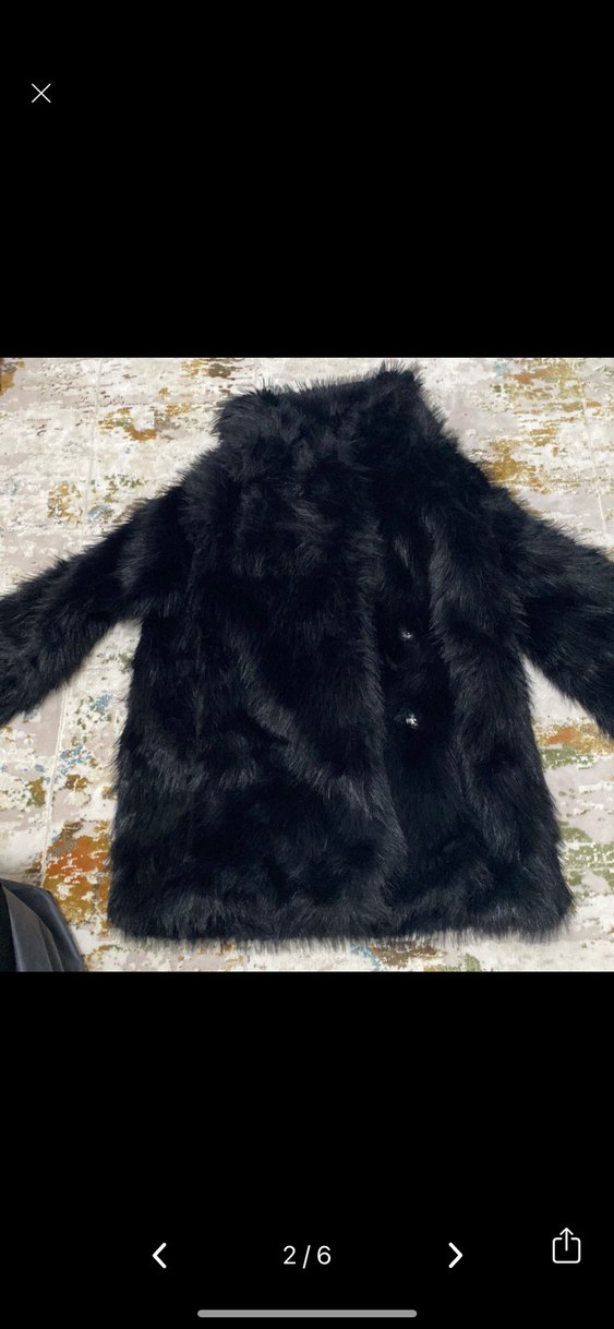 Siyah kürk Detaylı Kadın Kaban - Görsel 2