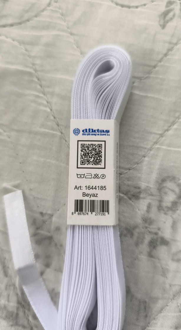 Ören bayan Çift Taraflı Beyaz Saten Kurdele - Görsel 3