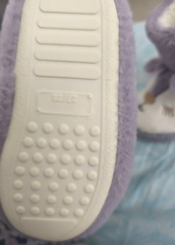 Mor Kürklü Nakışlı Kız Çocuk Ev Terliği - Görsel 7