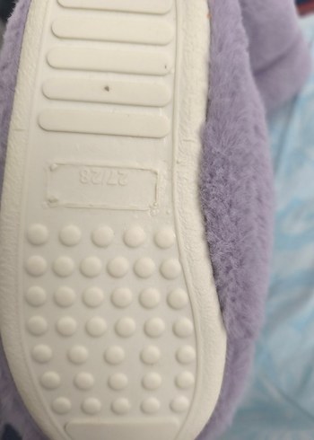 Mor Kürklü Nakışlı Kız Çocuk Ev Terliği - Görsel 6