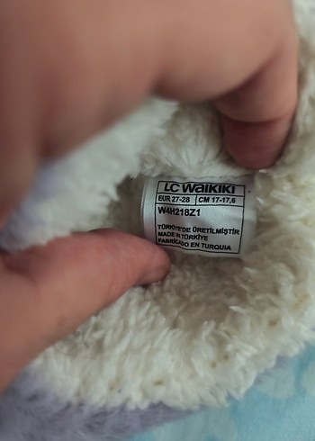 Mor Kürklü Nakışlı Kız Çocuk Ev Terliği - Görsel 5