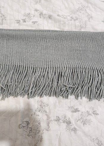 Gri Örgü Kadın Şal - Görsel 6