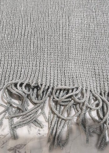 Gri Örgü Kadın Şal - Görsel 3