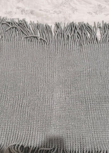 Gri Örgü Kadın Şal - Görsel 2