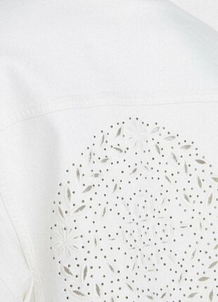 36 Beden beyaz Renk Koton Kadın Kot Ceket