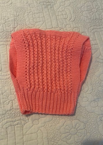0-3 Ay Beden Kız Çocuk Pembe Örgü Vintage Hırka