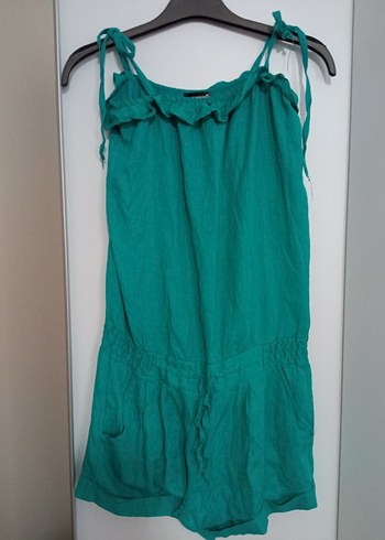 Turkuaz Kolsuz Midi Tulum - Görsel 2