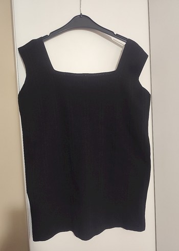 Siyah ince triko bluz - Görsel 3