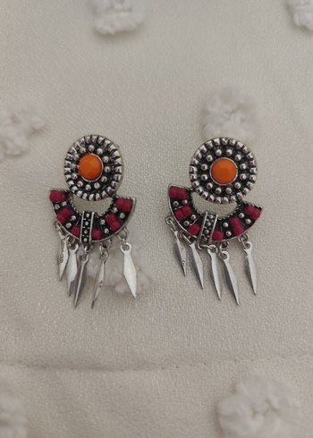 Renkli Boncuklu Mini Bohem Küpe - Görsel 2