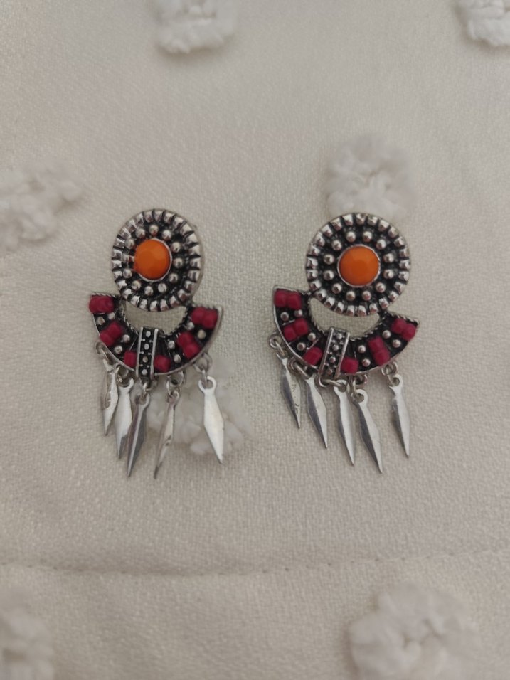 Renkli Boncuklu Mini Bohem Küpe - Görsel 2