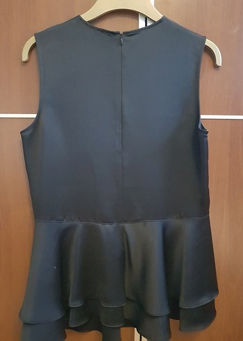 Siyah Saten Kolsuz Bluz - Görsel 2