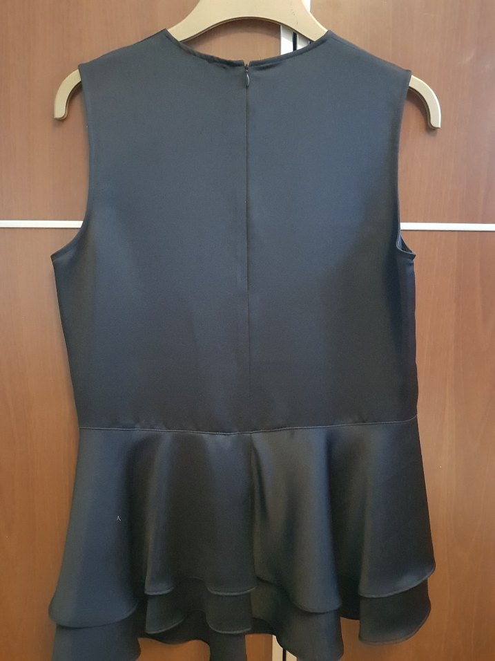 Siyah Saten Kolsuz Bluz - Görsel 2