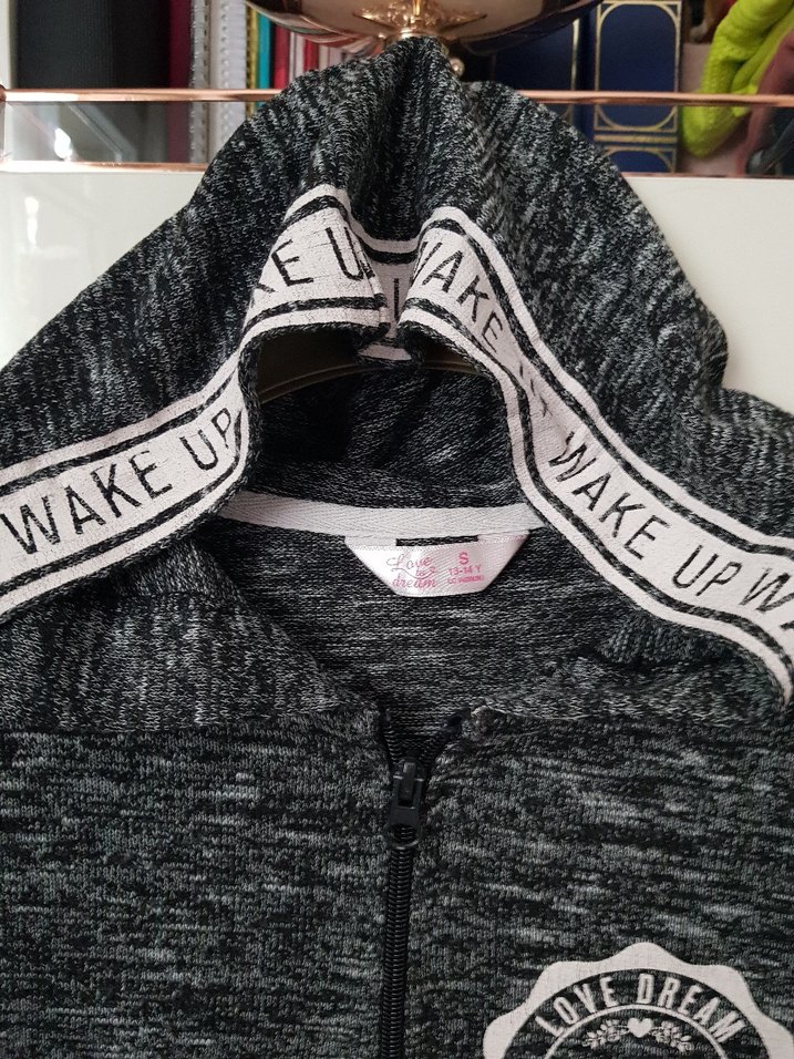 Gri Kapüşonlu Fermuarlı Sweatshirt - Görsel 2