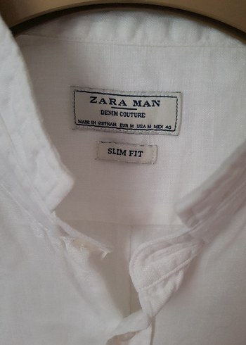 l Beden Erkek Beyaz Uzun Kollu Denim Gömlek