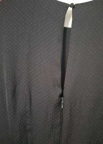 Siyah Midi V Yaka Salaş Elbise - Görsel 5