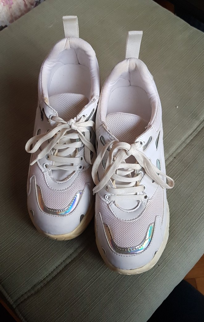 Beyaz Bağcıklı Spor Kadın Sneakers - Görsel 3