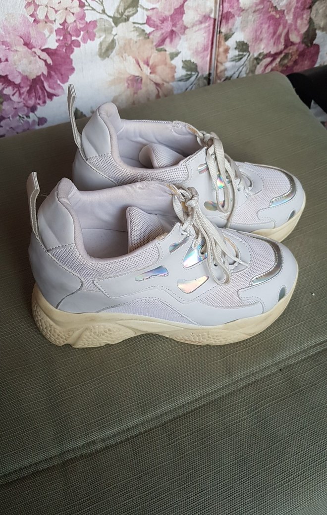 Beyaz Bağcıklı Spor Kadın Sneakers - Görsel 2