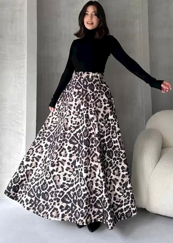 LEOPAR UZUN CEPLİ ETEK