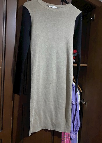 Gri Midi Triko Kadın Elbise - Görsel 3