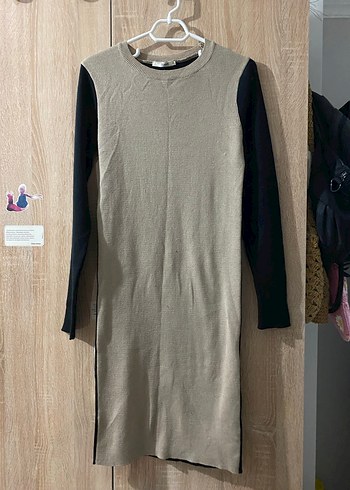 Gri Midi Triko Kadın Elbise - Görsel 2