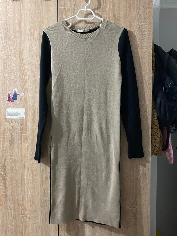 Gri Midi Triko Kadın Elbise - Görsel 2