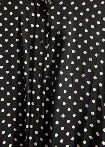 Siyah Puantiyeli Uzun Kollu Gömlek - Görsel 4