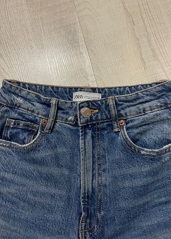 Kadın Mavi Bağlamalı Skinny Midi Kot Pantolon - Görsel 4