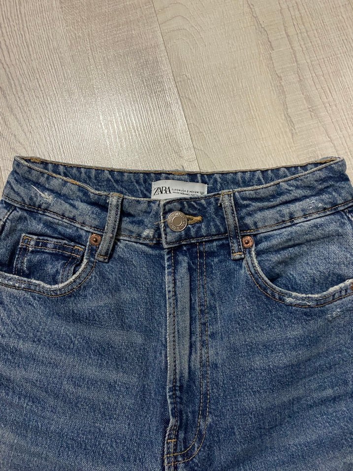 Kadın Mavi Bağlamalı Skinny Midi Kot Pantolon - Görsel 4