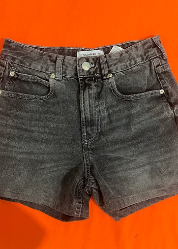 Bershka Gri Mini Denim Şort