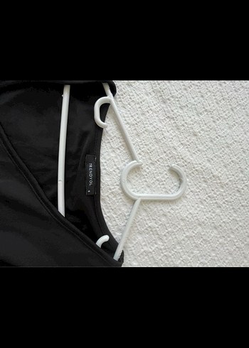 Siyah V Yaka Mini Elbise - Görsel 3