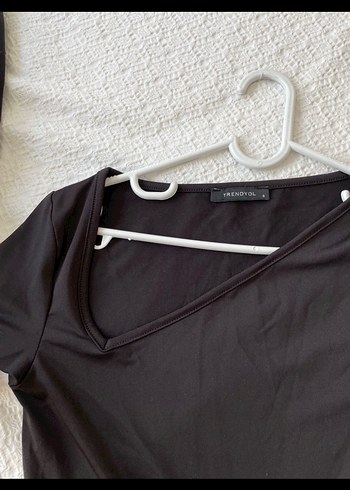 Siyah V Yaka Mini Elbise - Görsel 4