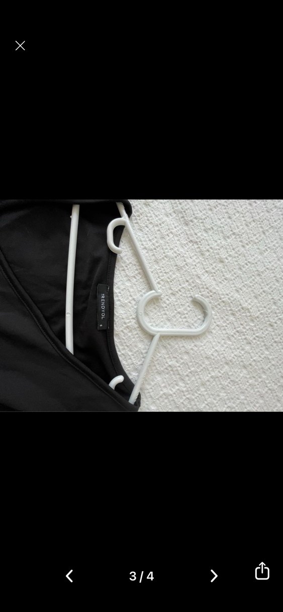 Siyah V Yaka Mini Elbise - Görsel 3