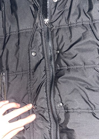 Siyah Fermuarlı Kadın Kışlık Mont - Görsel 3