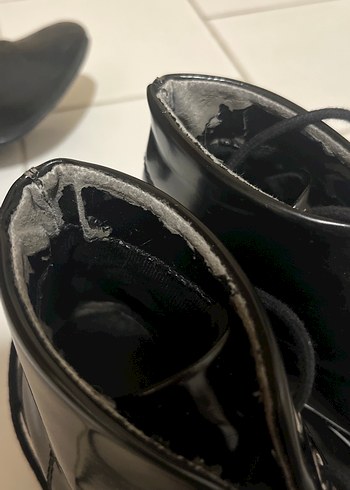 Siyah Deri Blok Topuklu Punk Botlar - Görsel 3