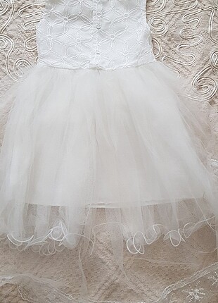 9-12 Ay Beden beyaz Renk Gelinlik elbise 