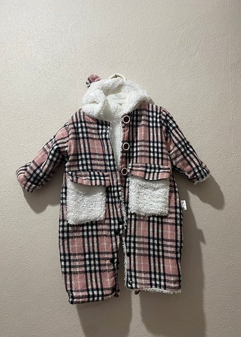 Pembe Ekoseli Bebek Kız Tulumu - Görsel 2