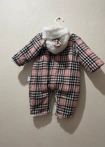 Pembe Ekoseli Bebek Kız Tulumu - Görsel 3