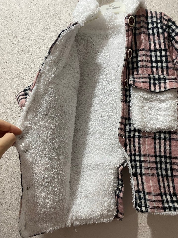 Pembe Ekoseli Bebek Kız Tulumu - Görsel 4