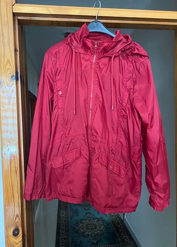 Bordo Midi Kadın Yağmurluk Fermuarlı - Görsel 3