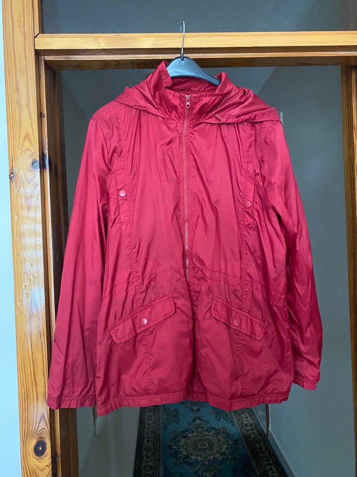 Bordo Midi Kadın Yağmurluk Fermuarlı - Görsel 2