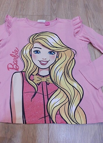 10 Yaş Beden pembe Renk Wakiki marka Barbie li bluz 10 -11 yaş