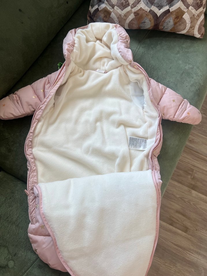 H&M marka Pembe Kız Bebek Astronot Tulum Fermuarlı - Görsel 2